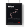 Monaco Circuit print framed in a black frame, ready to hang