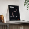 Monaco Circuit print framed and leaning on a sideboard