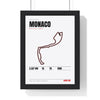 Monaco Circuit print White framed in a black frame, ready to hang