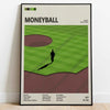 Framed Moneyball movie poster close-up