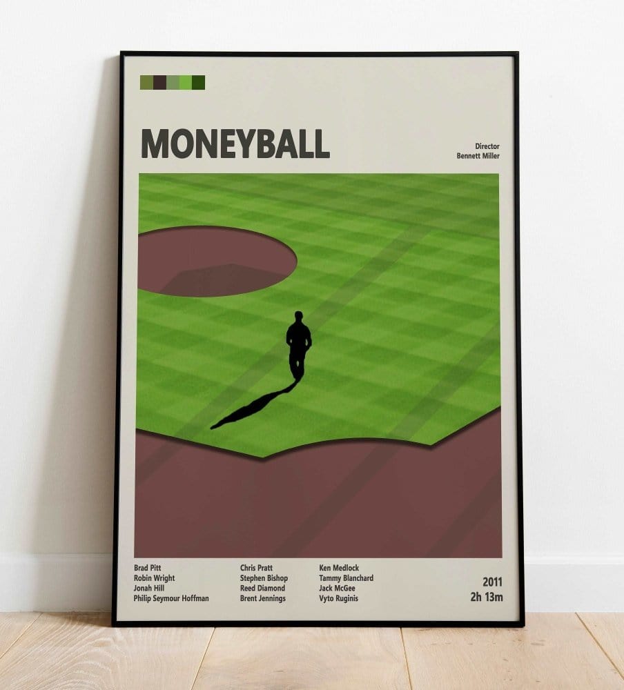 Framed Moneyball movie poster close-up