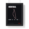 Montreal Circuit print framed in a black frame, ready to hang
