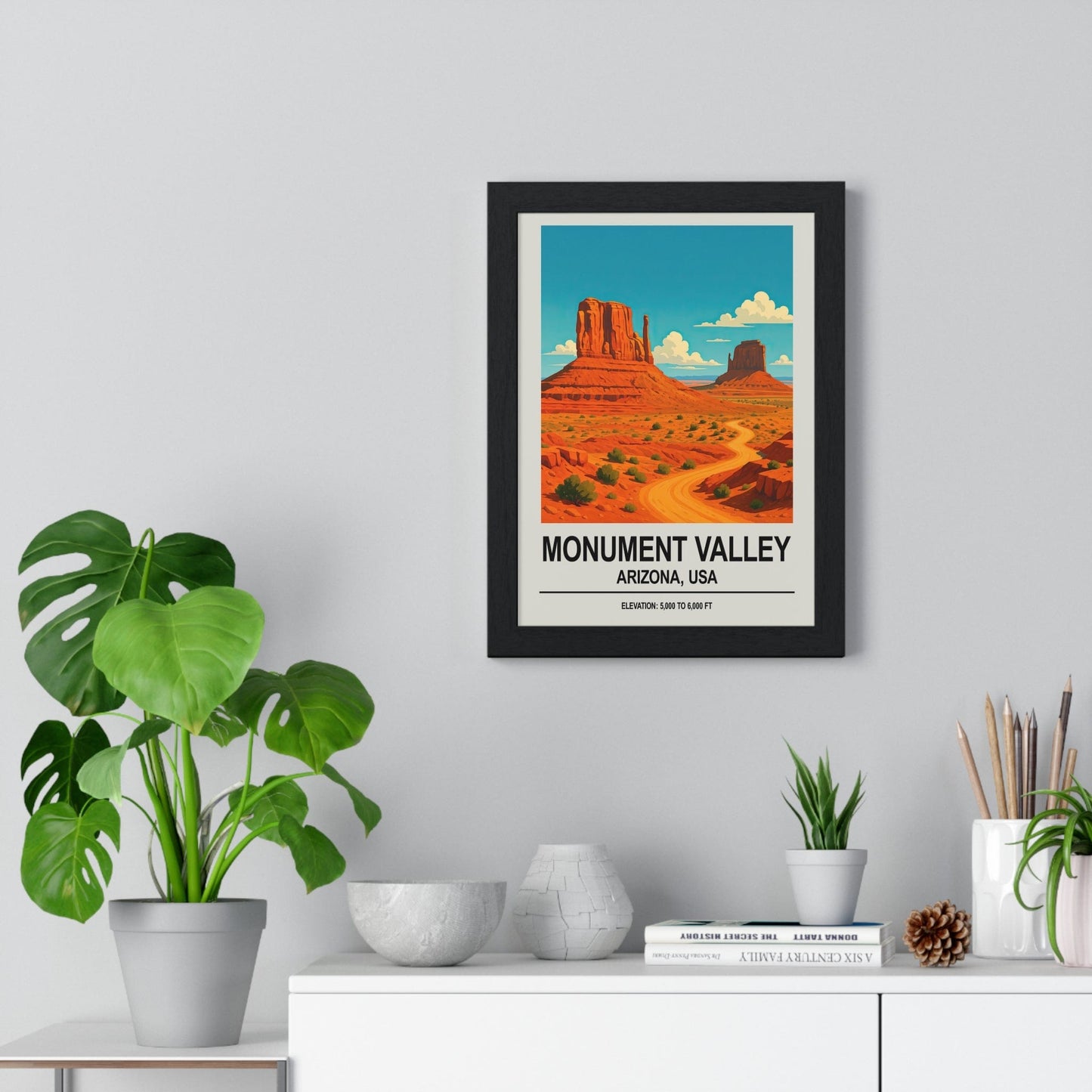 Framed Monument Valley travel poster