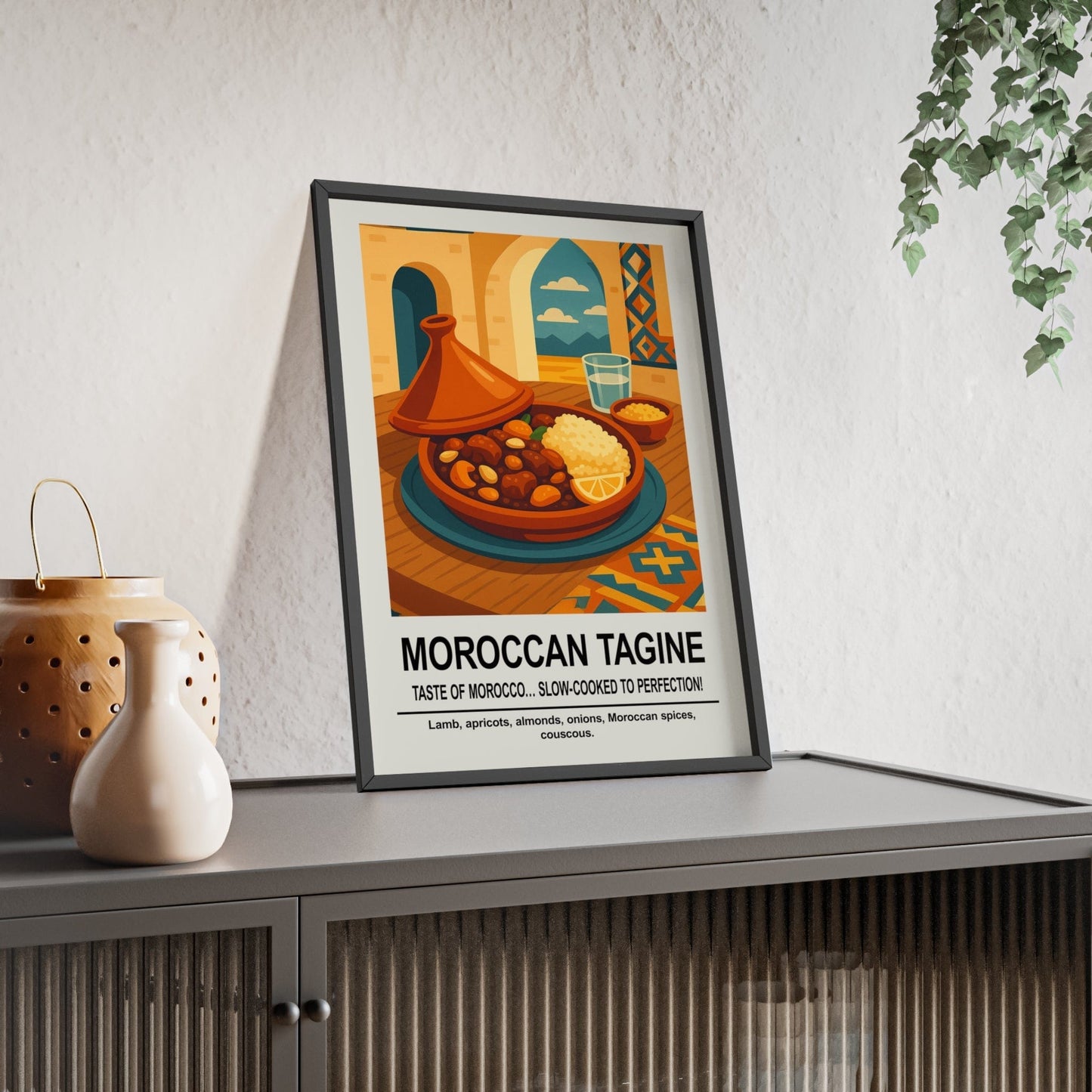 Framed Moroccan Tagine Kitchen - World Food Print print
