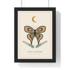 Moth and Moon Print - framed moth and moon print on parchment with a gold crescent