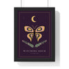 Moth and Moon Print - framed plum Witching Hour version