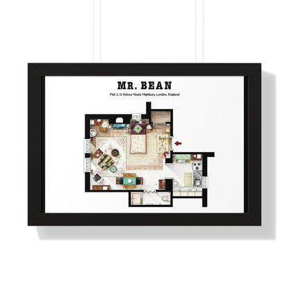 Mr Bean UK TV Show Apartment Floor Plan - Poster Kingz