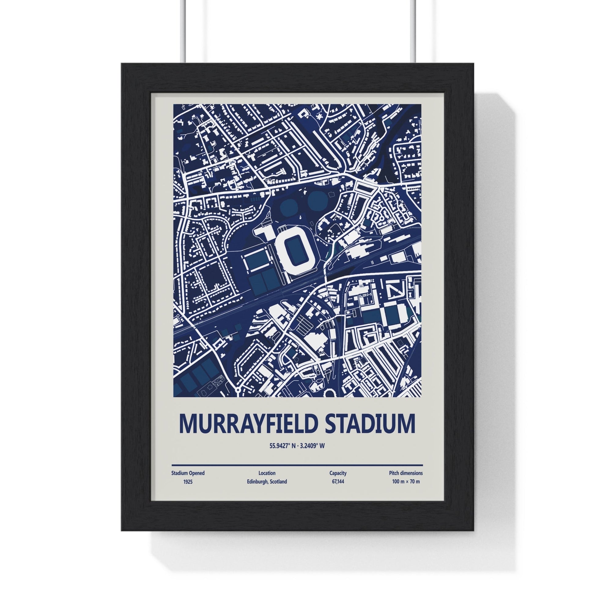Murrayfield Stadium Edinburgh Rugby Map Poster