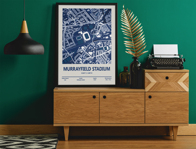 Framed Murrayfield Stadium Edinburgh Rugby map print wall display