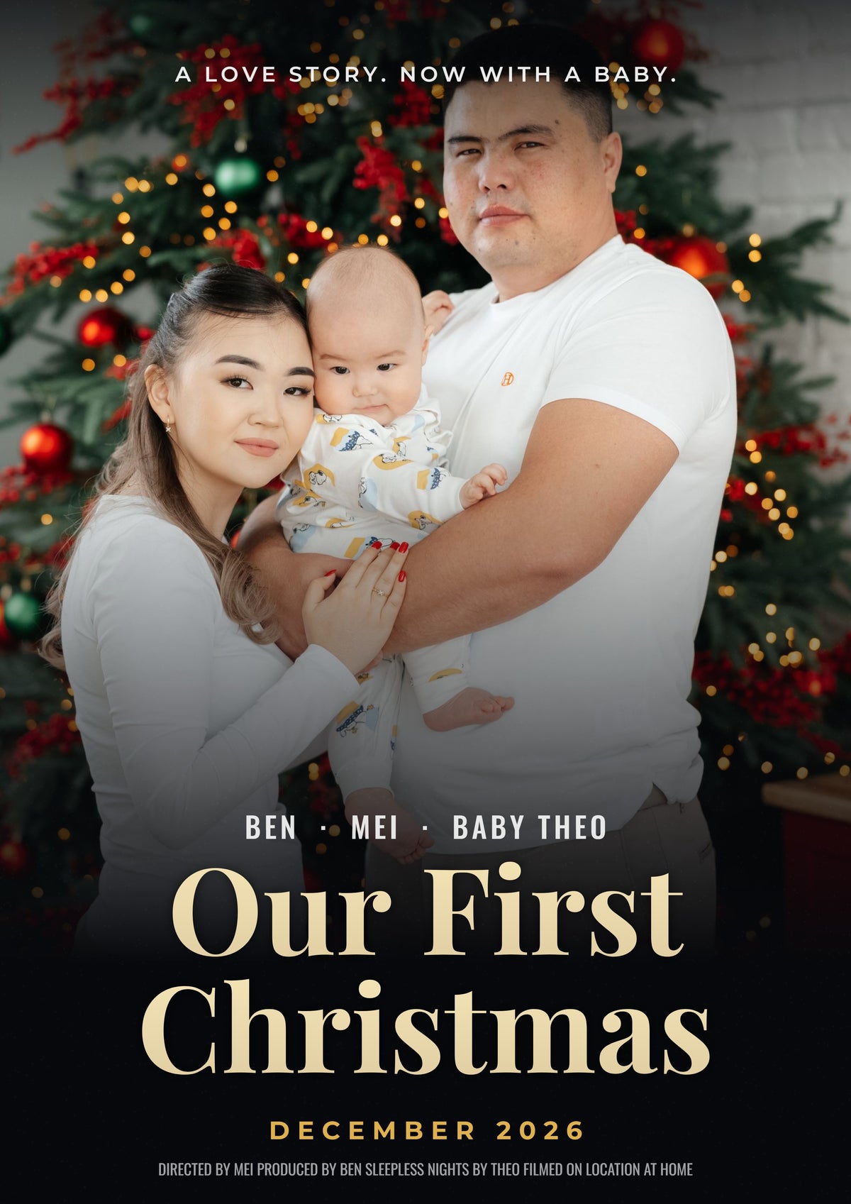 Personalised Family Movie Poster - classic Our First Christmas poster