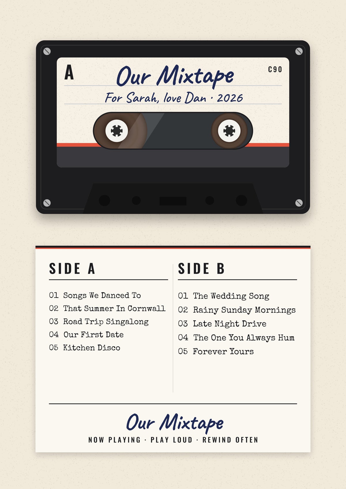 Personalised Mixtape Print - design detail