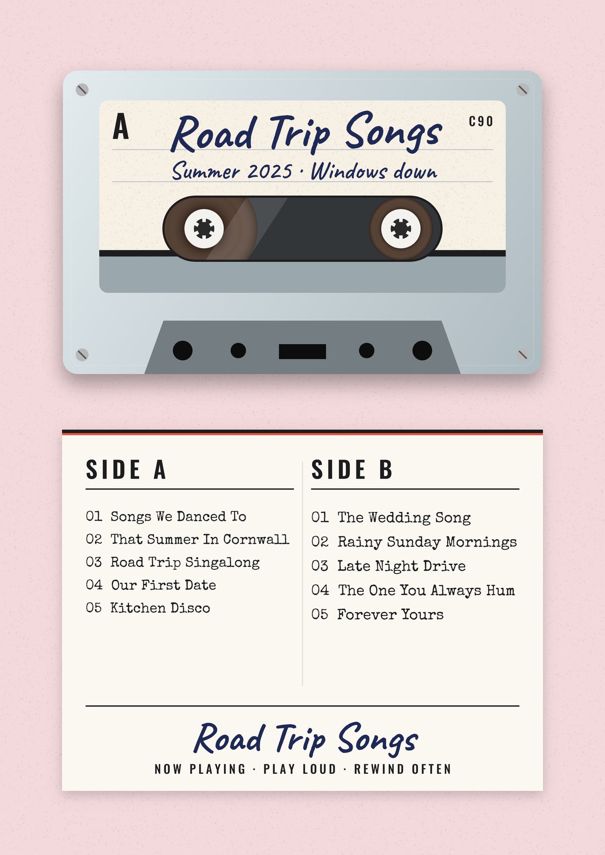 Personalised Mixtape Print - second design