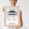 Personalised Mixtape Print - Lifestyle - held by a smiling woman