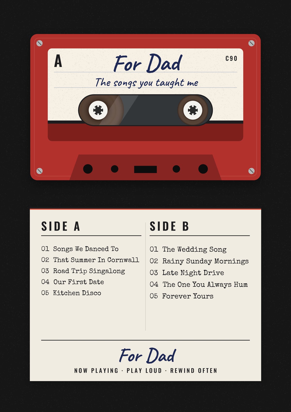 Personalised Mixtape Print - third design