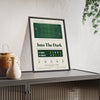 Into The Dark 2008 Tennis print framed and leaning on a sideboard