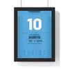 Napoli Scudetto 1987 Poster - Diego Maradona 10 First Serie A Title Shirt Print framed in a black frame, ready to hang