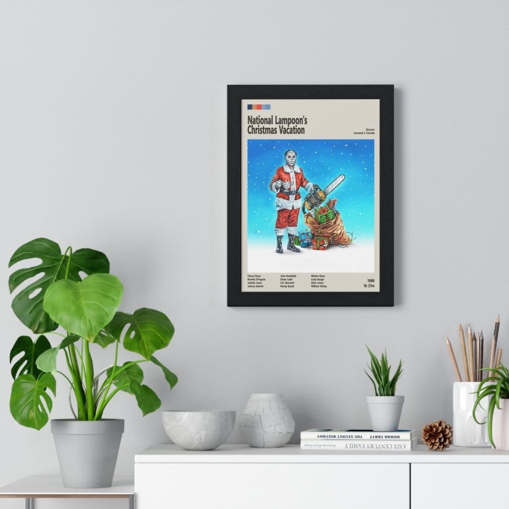 Framed National Lampoon's Vacation movie poster flat lay
