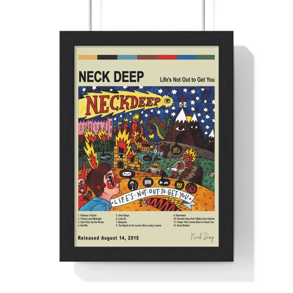 Neck Deep Album Cover Poster - Poster Kingz - A5 (unframed) - Life's Not Out to Get you - Vintage