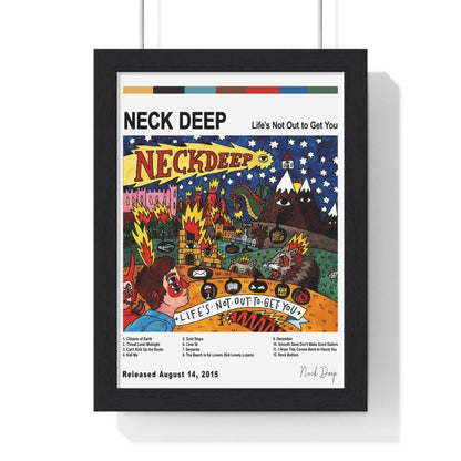 Neck Deep Album Cover Poster - Poster Kingz - A5 (unframed) - Life's Not Out to Get you - White