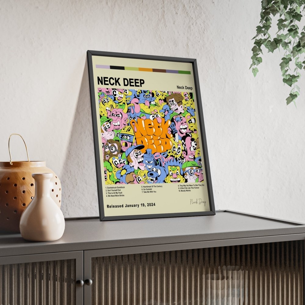 Neck Deep Album Cover Poster - Poster Kingz - A5 (unframed) - Neck Deep - White