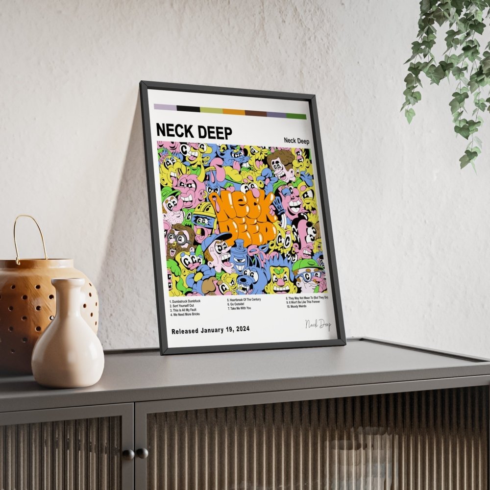 Neck Deep Album Cover Poster - Poster Kingz - A5 (unframed) - Neck Deep - White