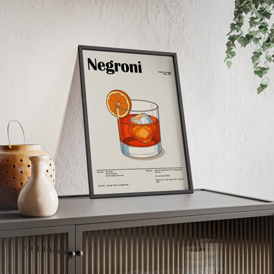 Framed Negroni Cocktail - Bold Italian Drink - print