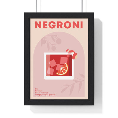 Framed Negroni Cocktail - Home Bar Decor Print print