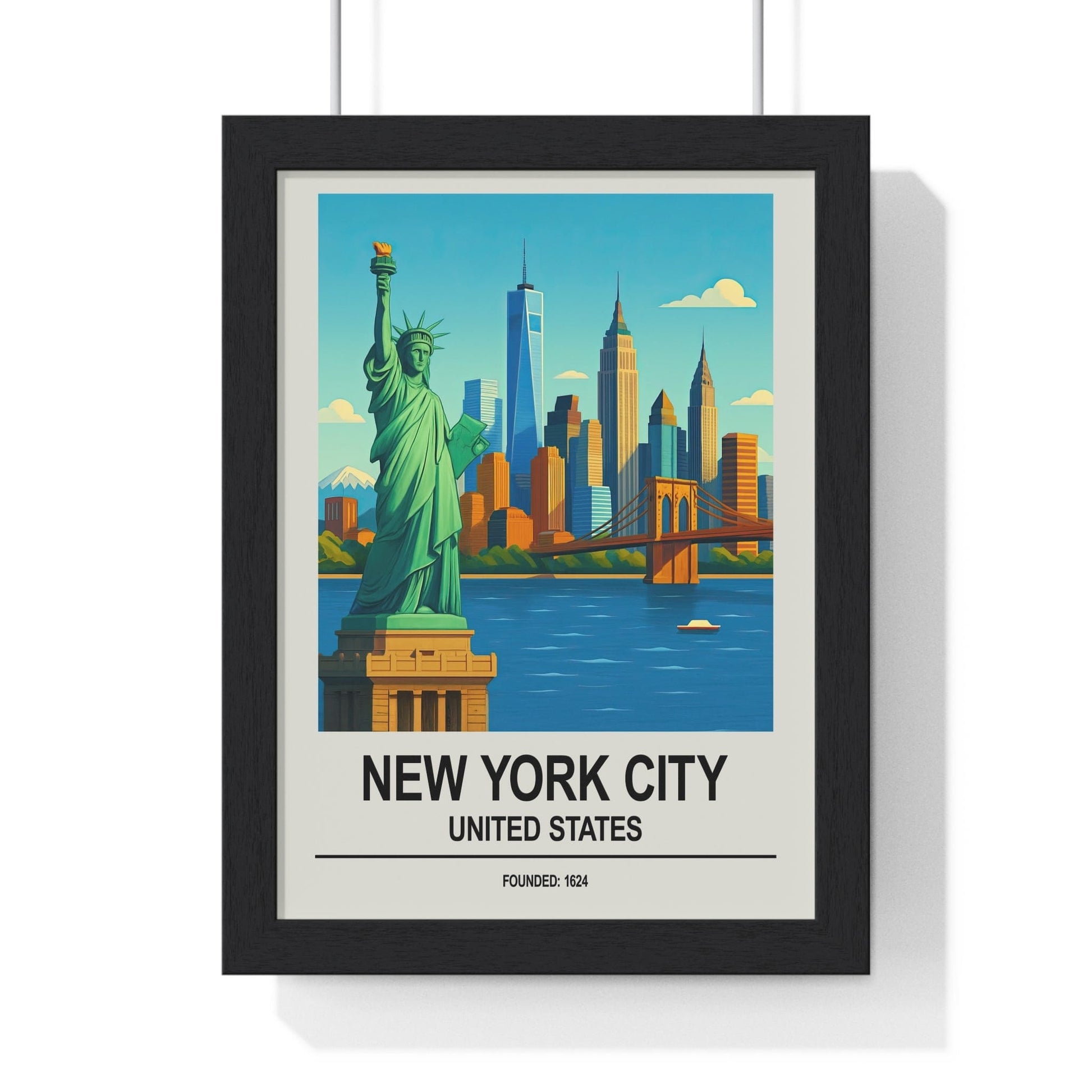 Framed New York City travel poster