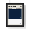 New York Yankees colour swatch print framed in a black frame, ready to hang