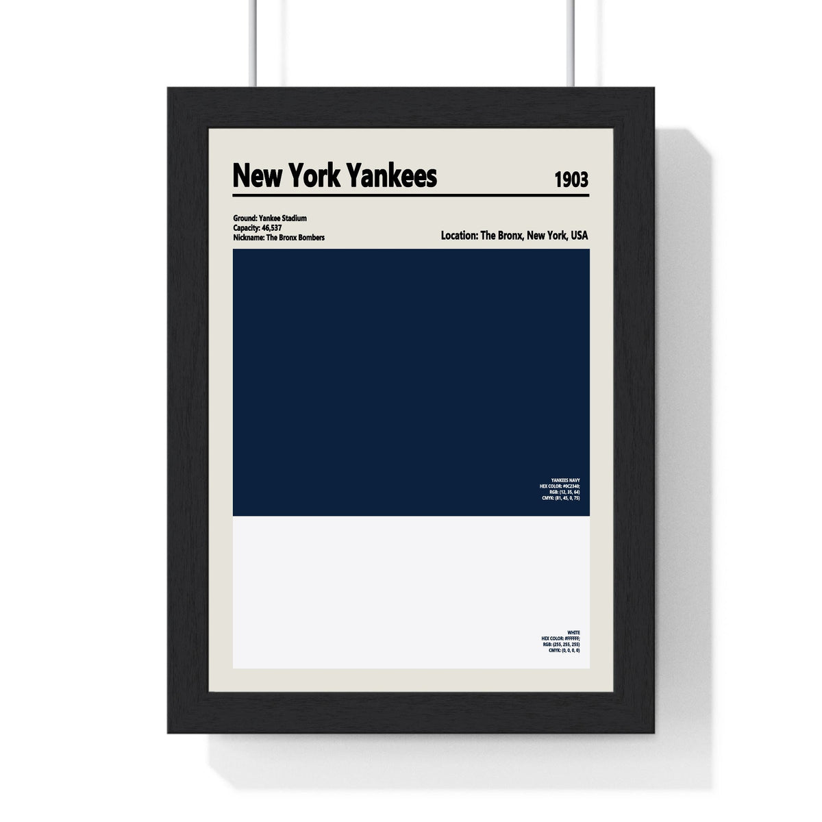 New York Yankees MLB Colour Swatch Print