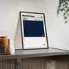 New York Yankees colour swatch print framed and leaning on a sideboard