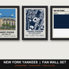 New York Yankees Fan Wall Set | Yankee Stadium Print, Stadium Map & Team Colours