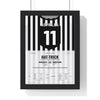Newcastle 3-2 Barcelona Champions League 1997 Poster - Faustino Asprilla 11 Hat-Trick Shirt Print framed in a black frame, ready to hang
