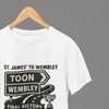 Black t-shirt with Newcastle EFL Cup - Retro Football Design Toon Army Matchday Fan Gear