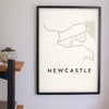 Newcastle Metro Map Print - Newcastle metro lines map print on the living room wall