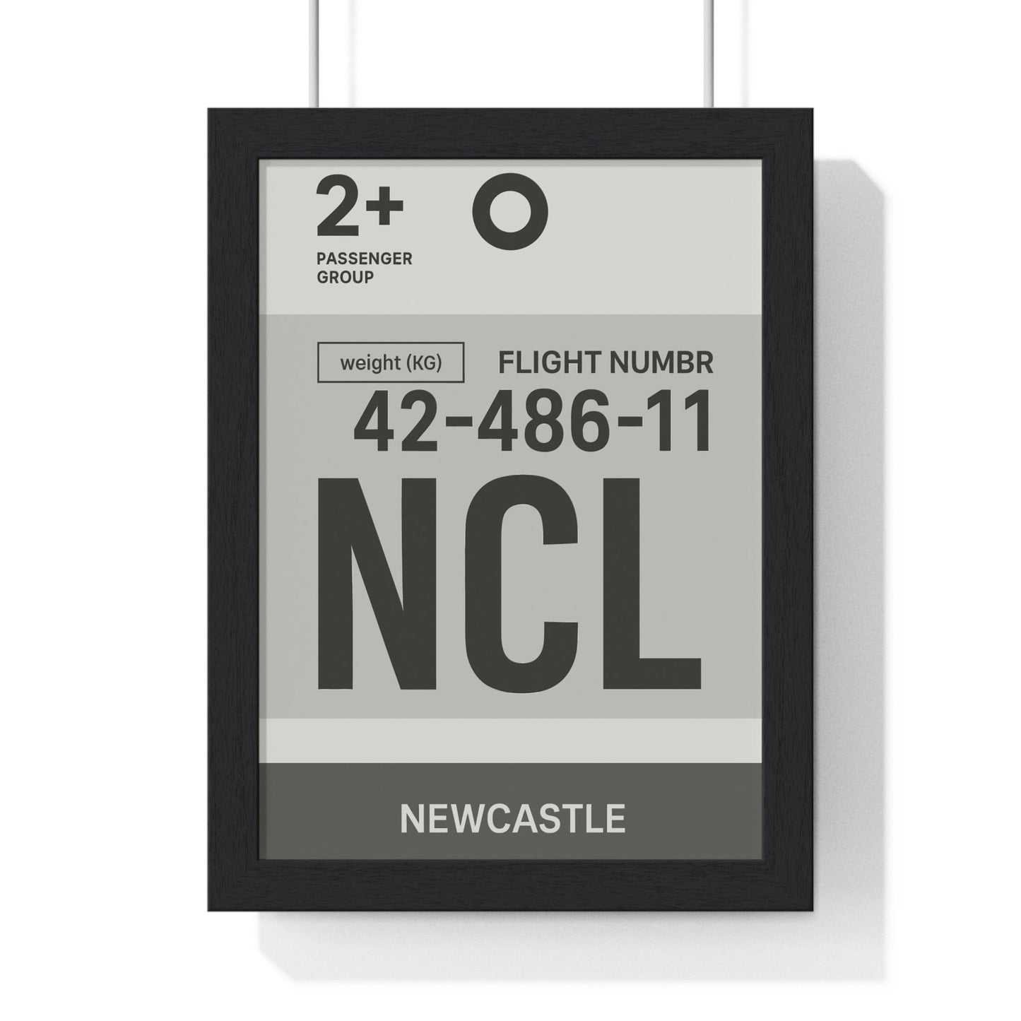 Framed Newcastle NCL Boarding Pass poster