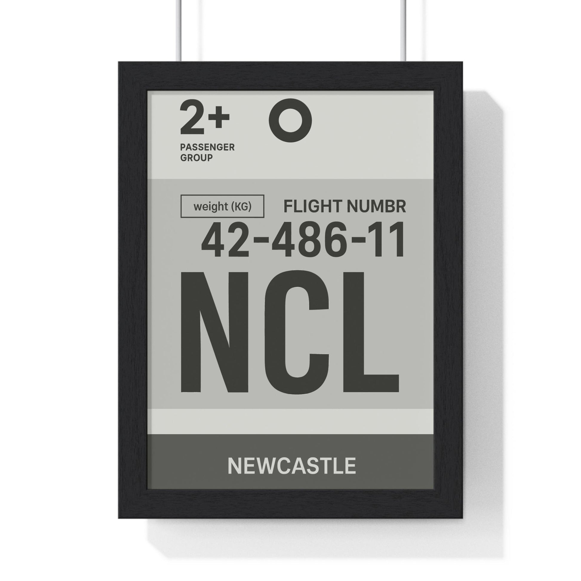 Framed Newcastle NCL Boarding Pass poster