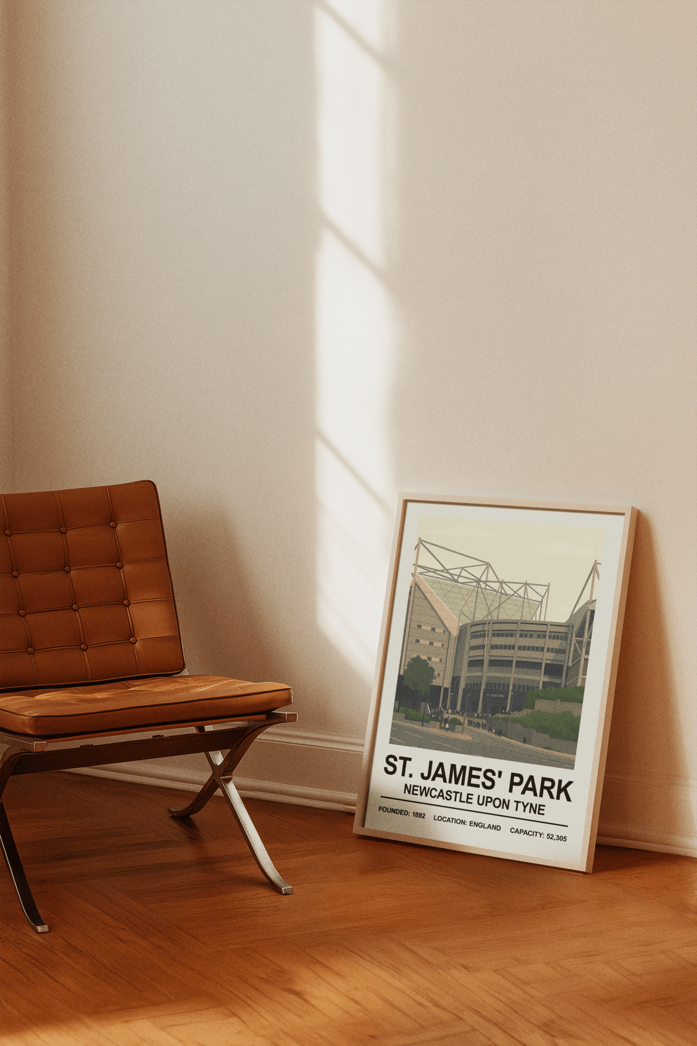 Framed Newcastle St James Park Stadium poster