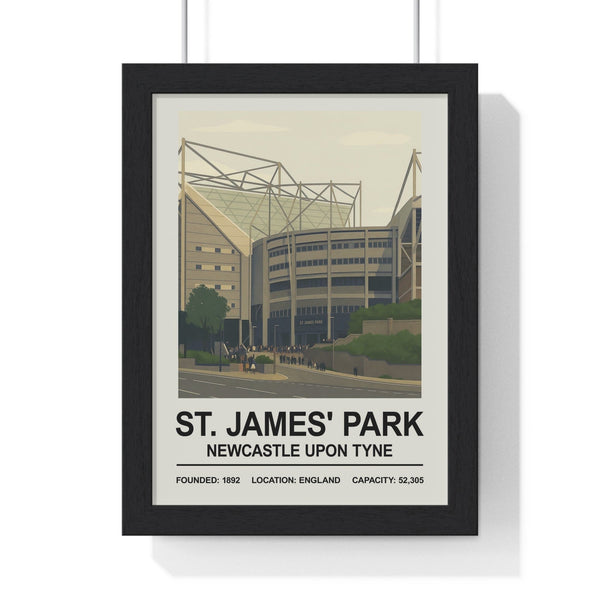 Newcastle St James Park stadium print framed black MDF frame football wall art