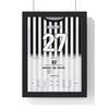 Newcastle United 5-0 Man Utd 1996 Poster - Philippe Albert 27 Chip Shirt Print framed in a black frame, ready to hang
