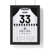 Newcastle United Carabao Cup Final 2025 Poster - Dan Burn 33 Wembley framed in a black frame, ready to hang