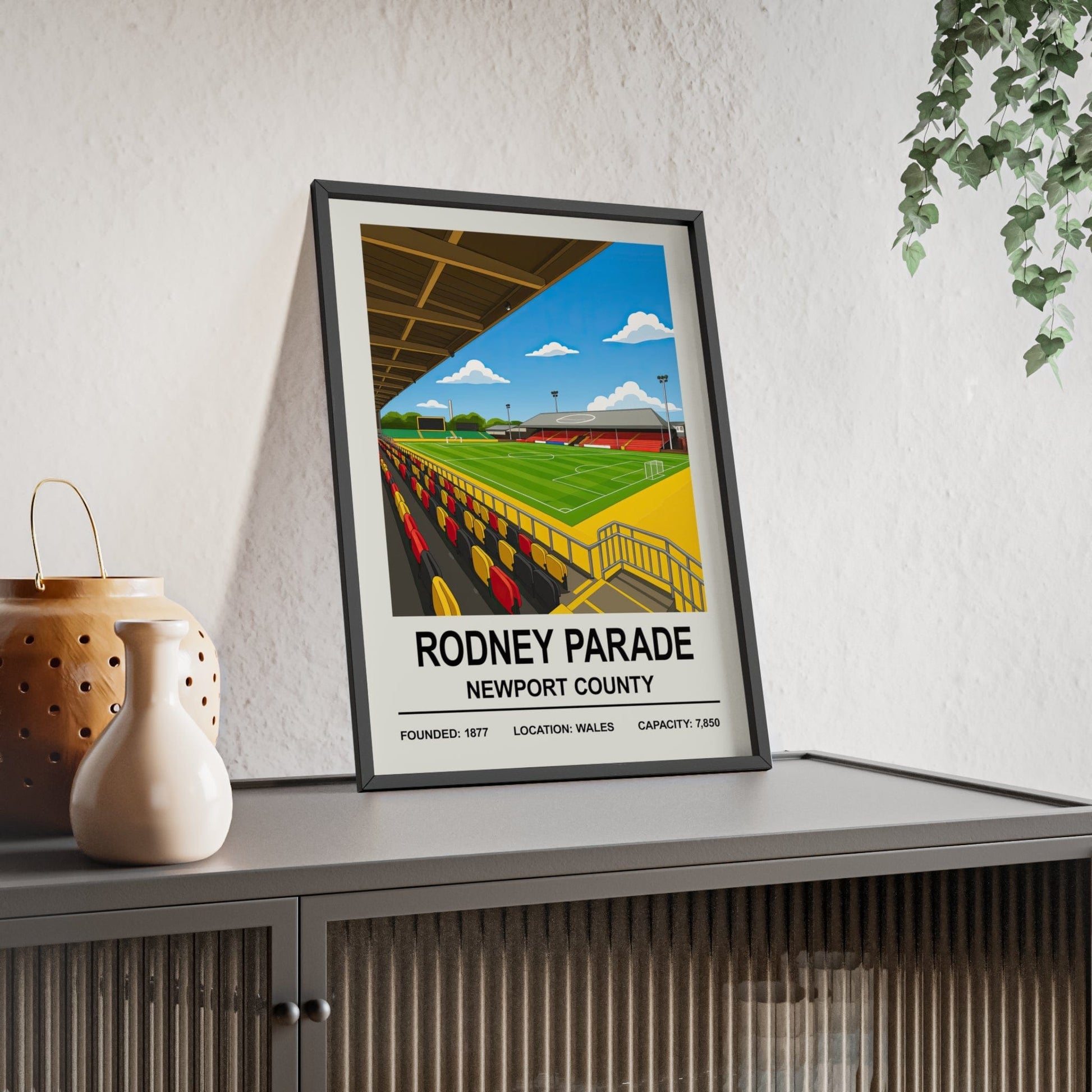 Framed Newport Rodney Parade Stadium poster