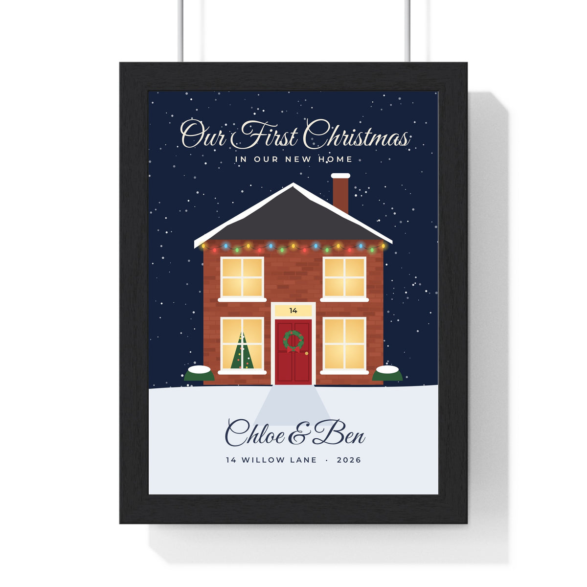 Personalised First Christmas in Our New Home Print - framed print