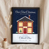 Personalised First Christmas in Our New Home Print - Lifestyle - leaning in a frame with dried flowers