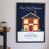 Personalised First Christmas in Our New Home Print - Lifestyle - hanging on a living room wall