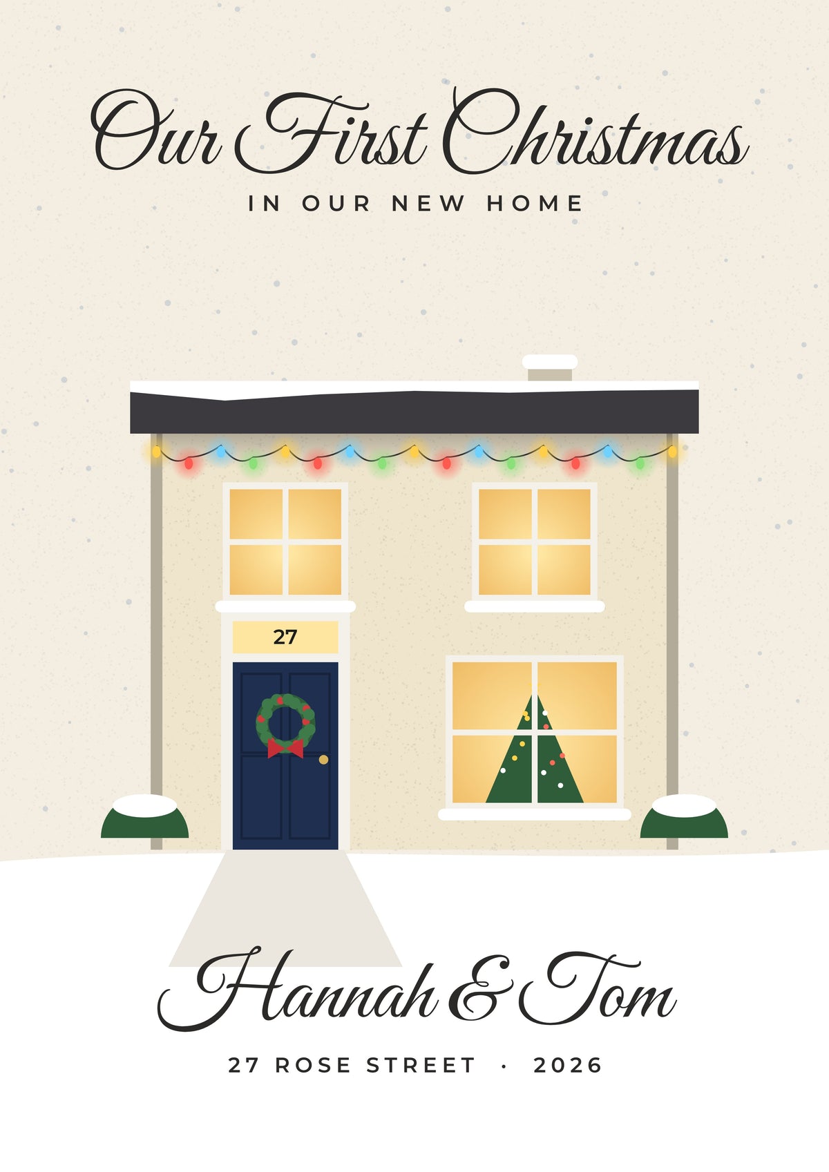 Personalised First Christmas in Our New Home Print - second design
