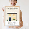Personalised First Christmas in Our New Home Print - Lifestyle - held by a smiling woman