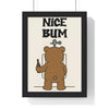 Framed Nice Bum Funny Bathroom Bear Toilet print
