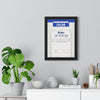 Nick Faldo Muirfield 1987 Golf Poster - Caddie Overalls 18 Pars Final Round Print framed on a living room wall