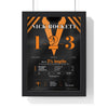 Nick Rockett Grand National 2025 Horse Racing Poster - Mullins 1-2-3 Silks Print framed in a black frame, ready to hang